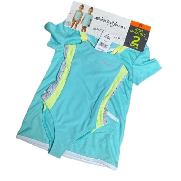 Eddie Bauer Swim Girl's Swimsuit & Cover Up Size 2T NWT - Picture 1 of 6